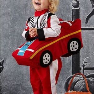 POTTERY BARN 3D Red HOT WHEELS RACE CAR HALLOWEEN COSTUME sz Small (3T)